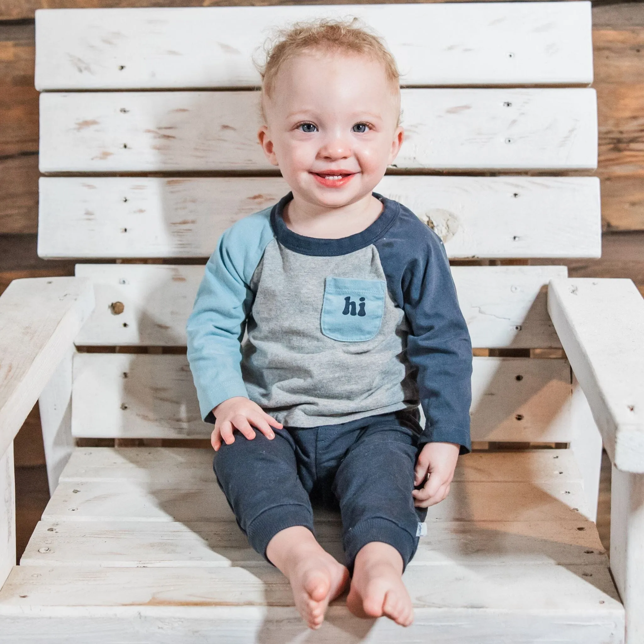 2-Piece Baby Boys Happy Top & Joggers Set