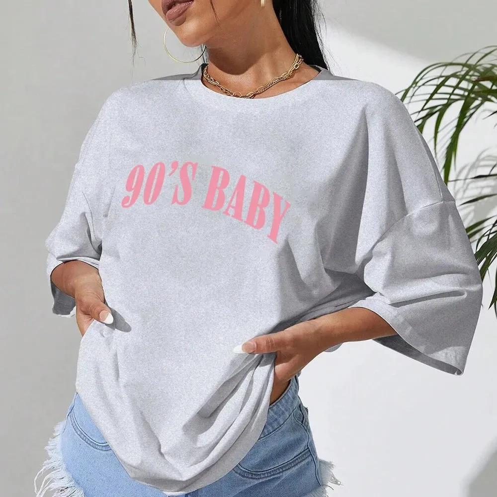 90's Baby oversized cotton tees for the ladies