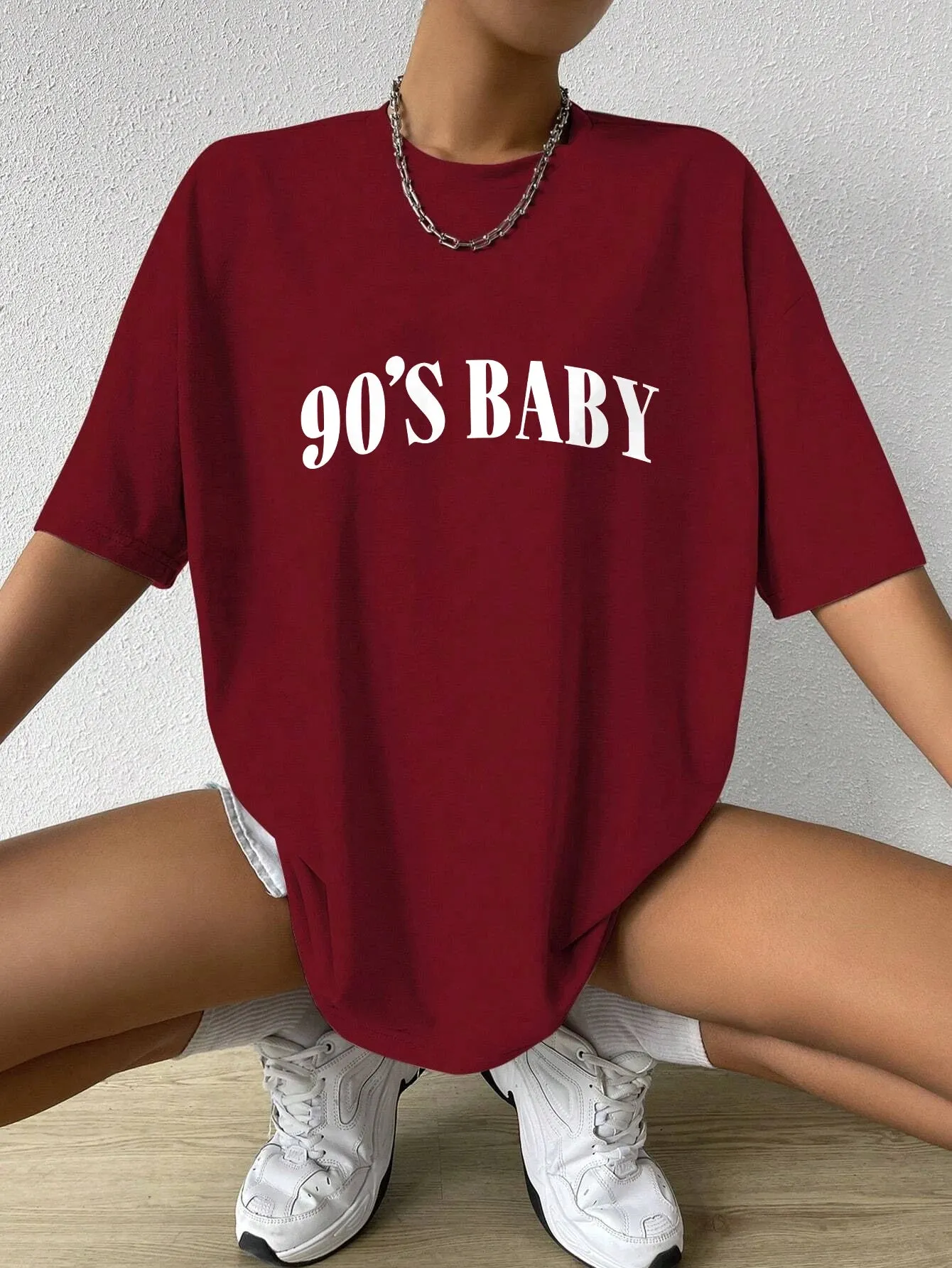 90's Baby oversized cotton tees for the ladies