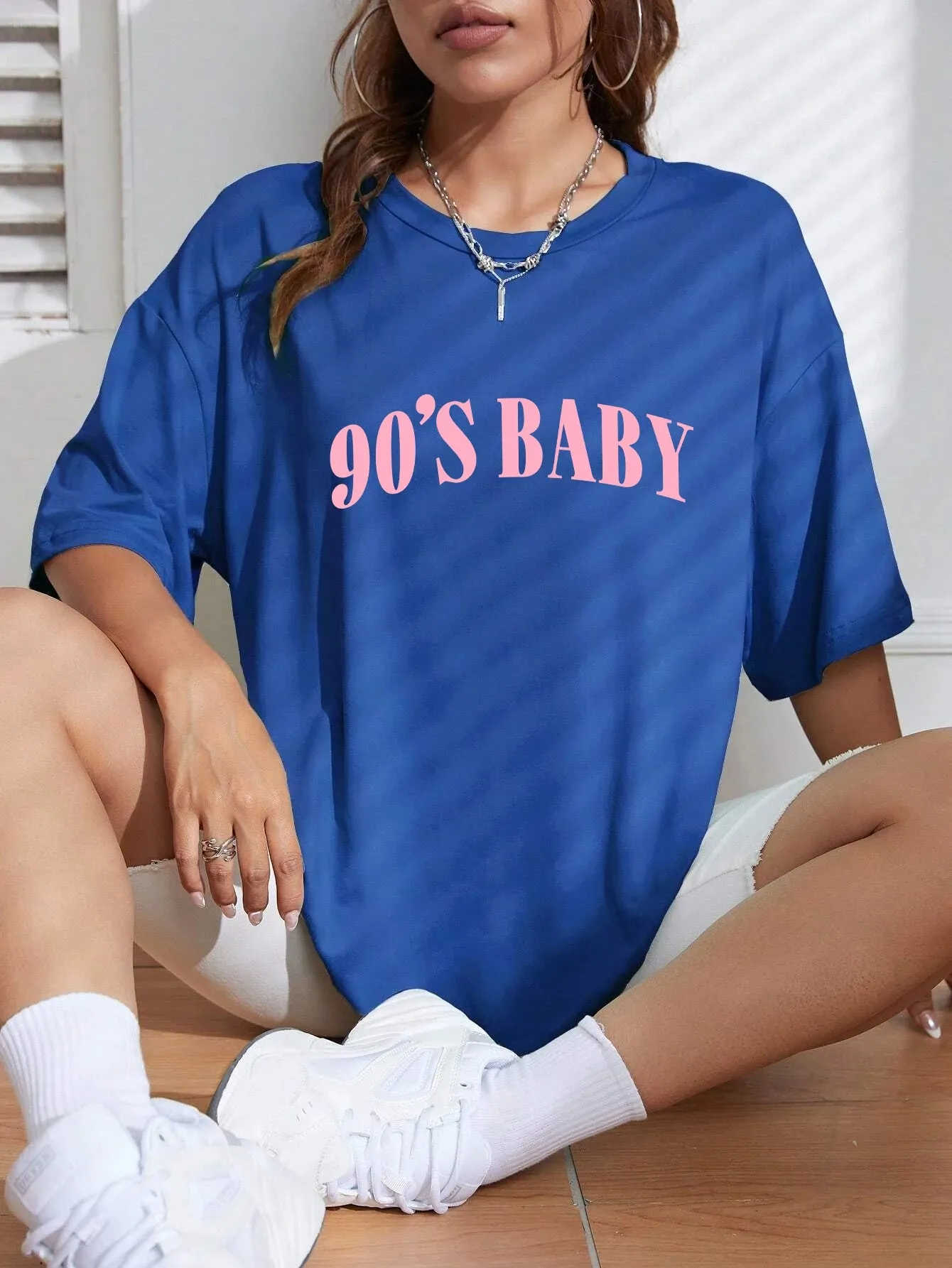 90's Baby oversized cotton tees for the ladies