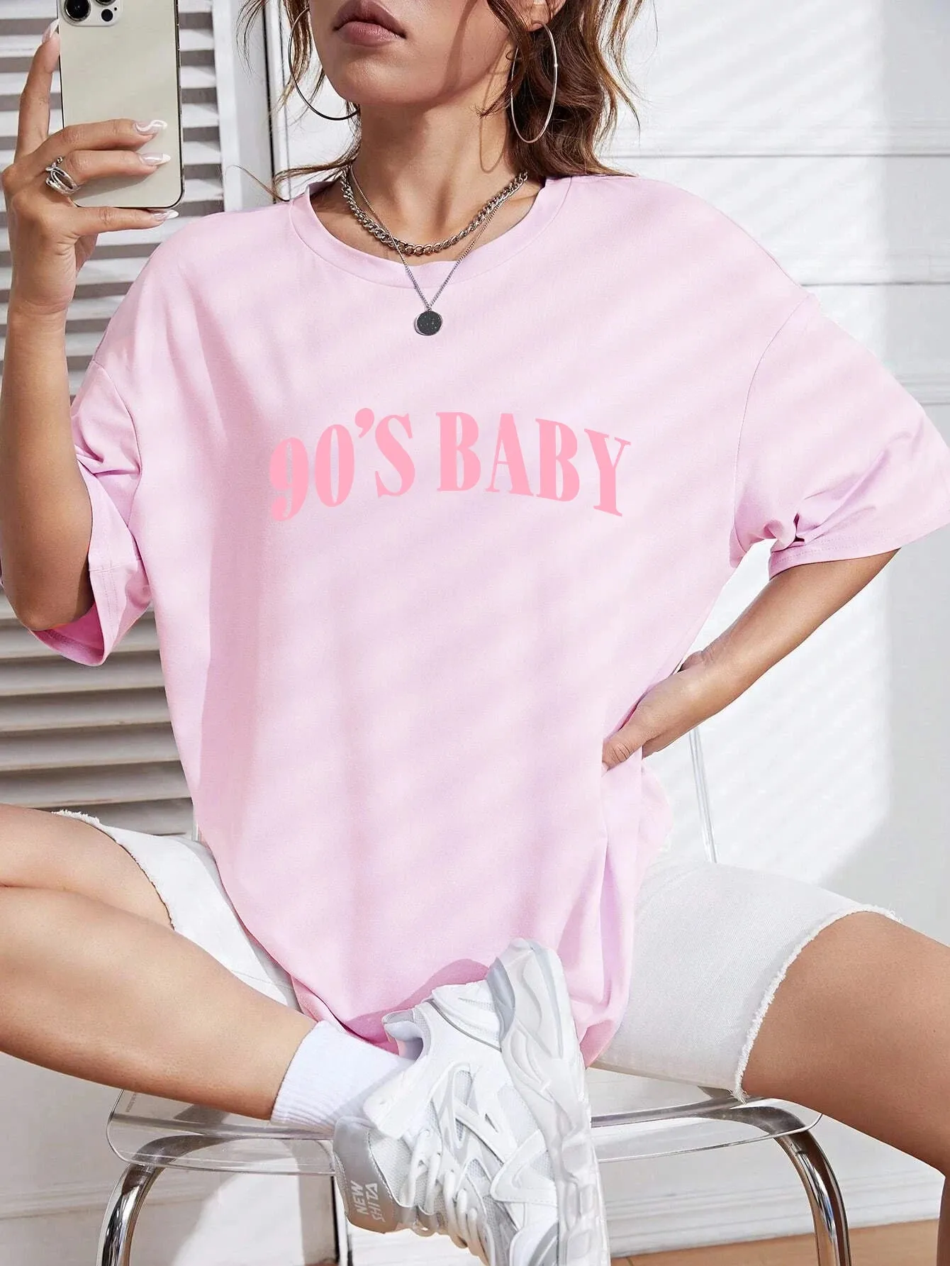 90's Baby oversized cotton tees for the ladies