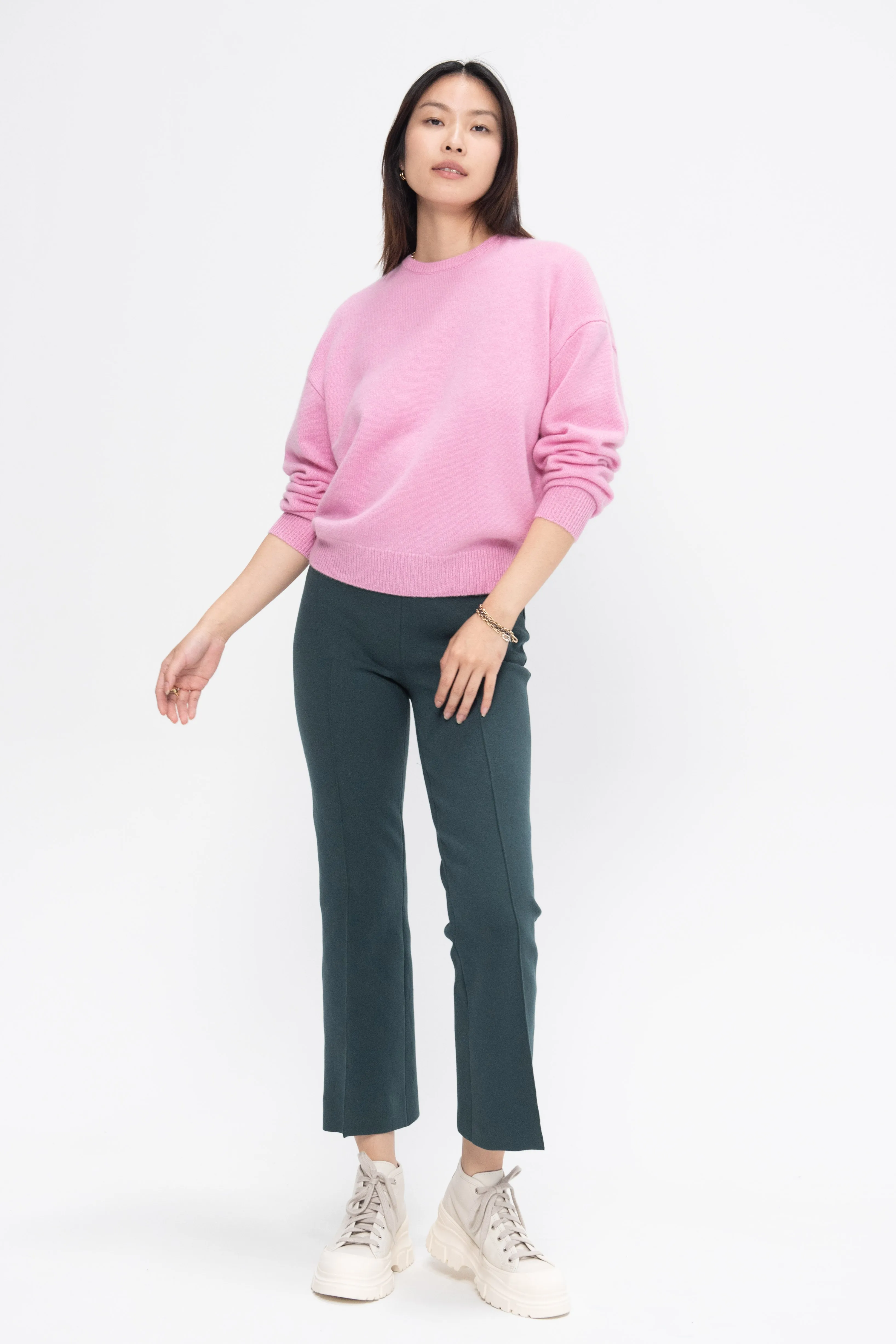 Artemis Cashmere Sweater, Bright Pink