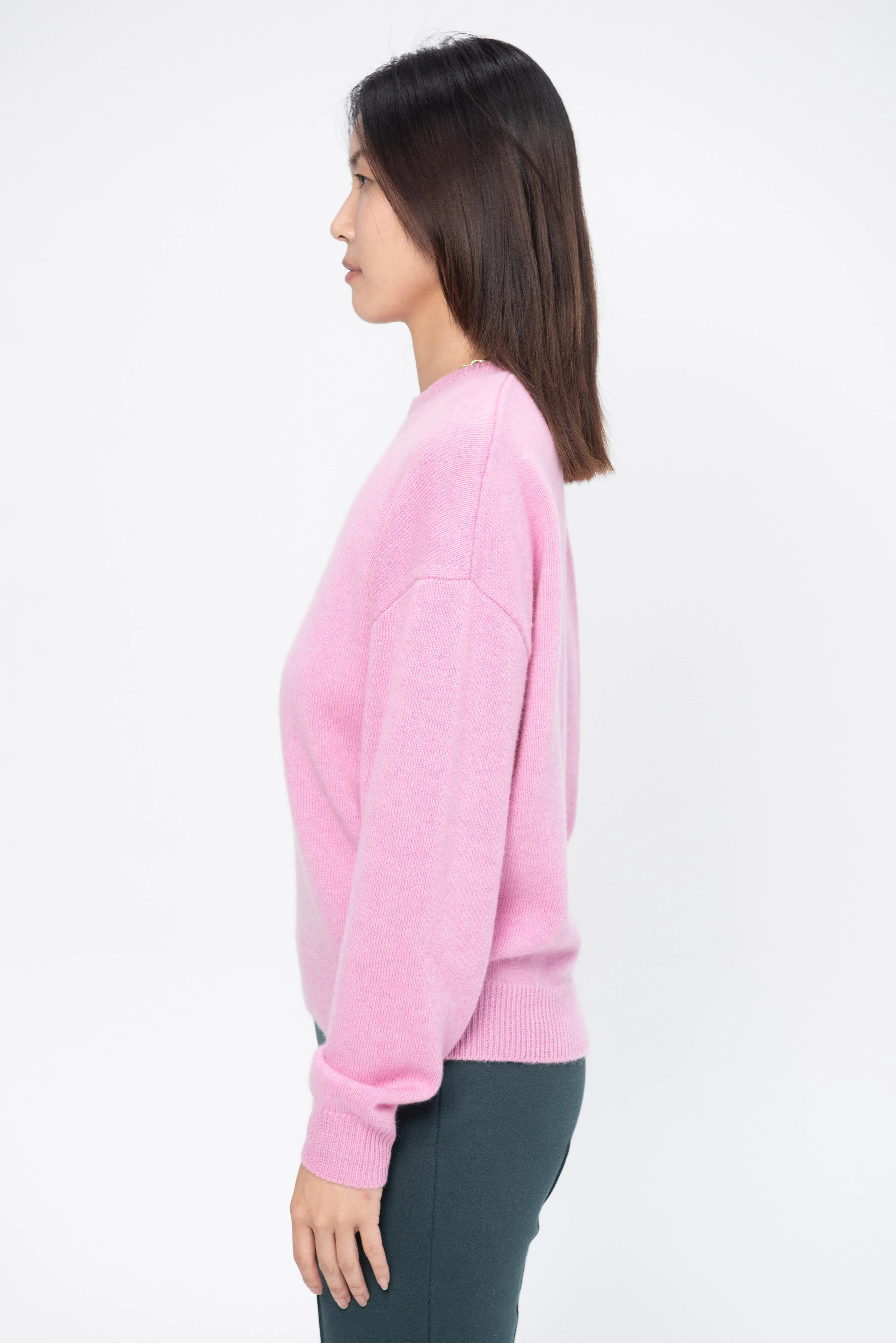 Artemis Cashmere Sweater, Bright Pink