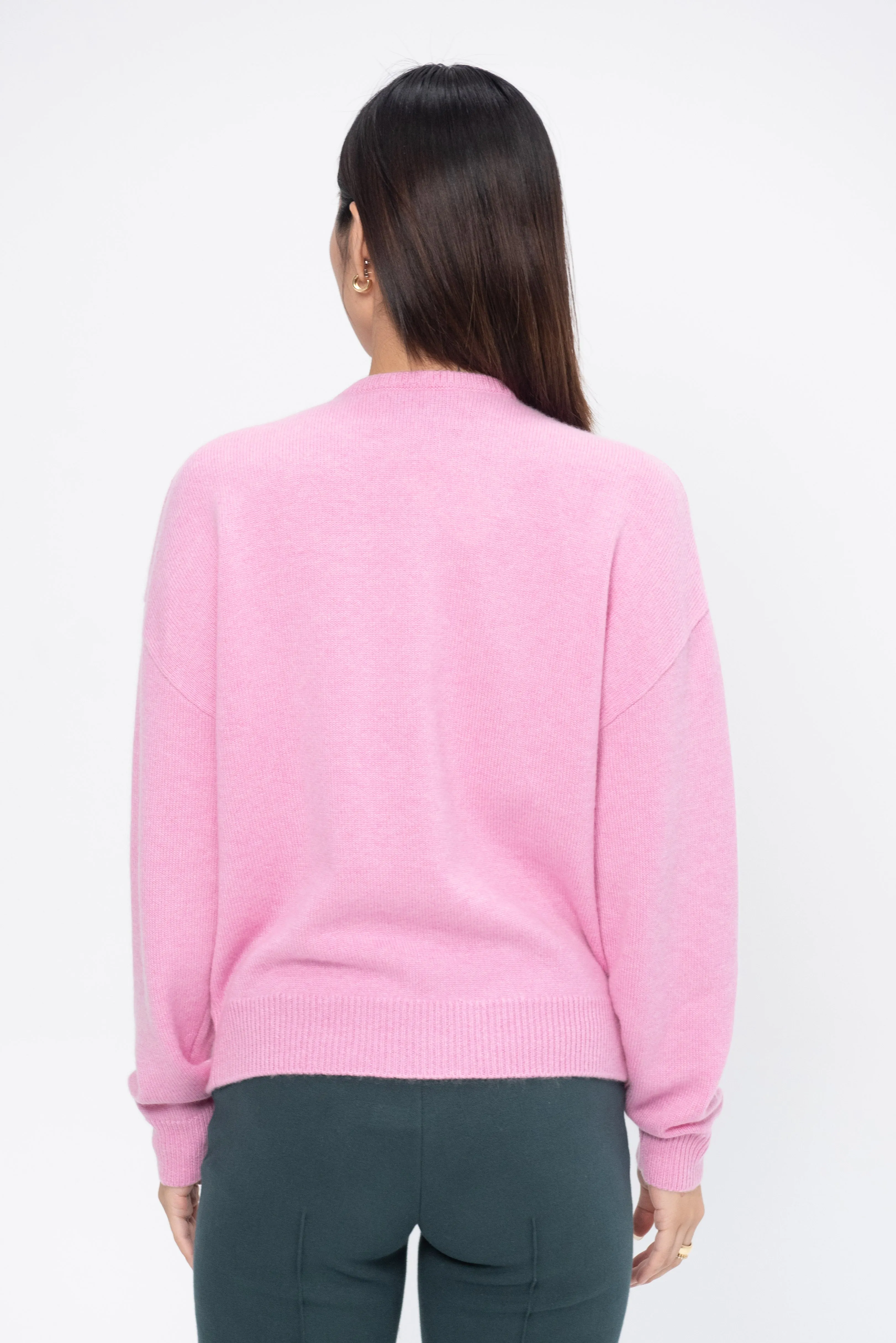 Artemis Cashmere Sweater, Bright Pink