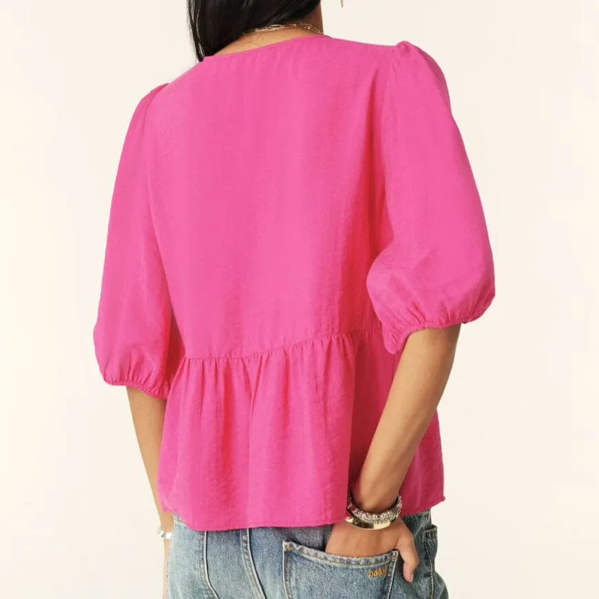 Ba&sh LOCKY short-sleeved top In Fuchsia