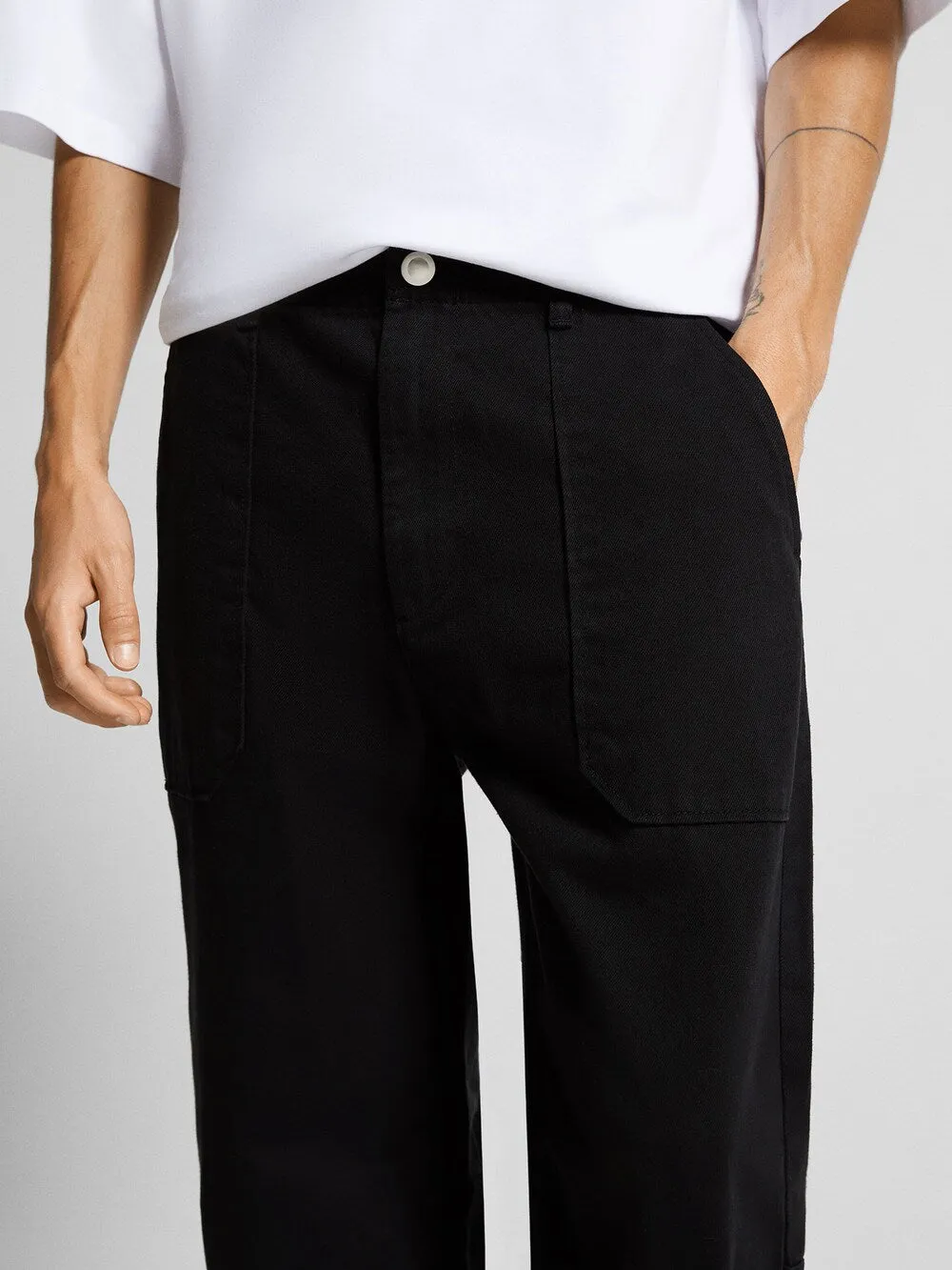 Bershka loose trousers, black