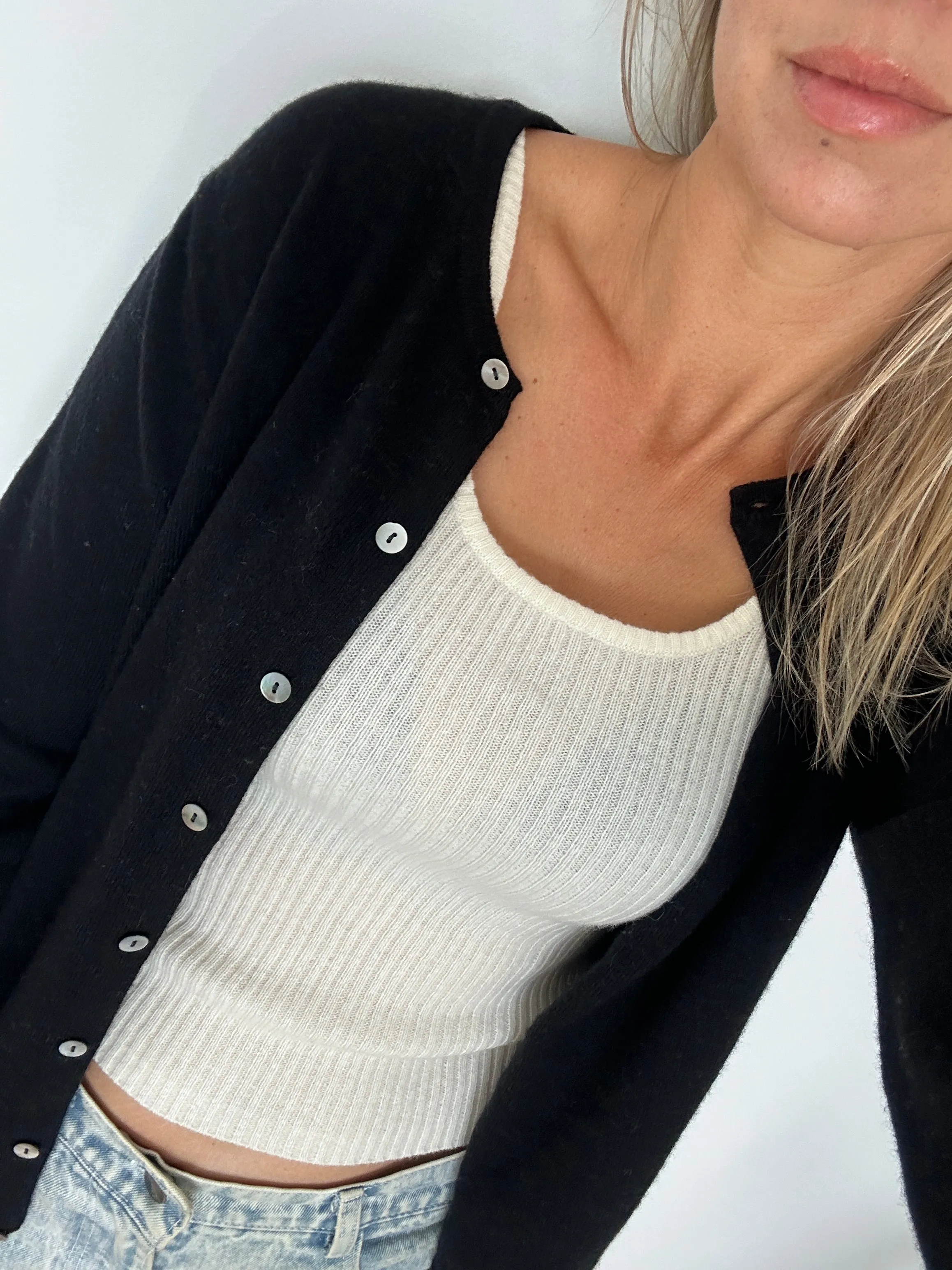 Black Pure Cashmere Cardigan