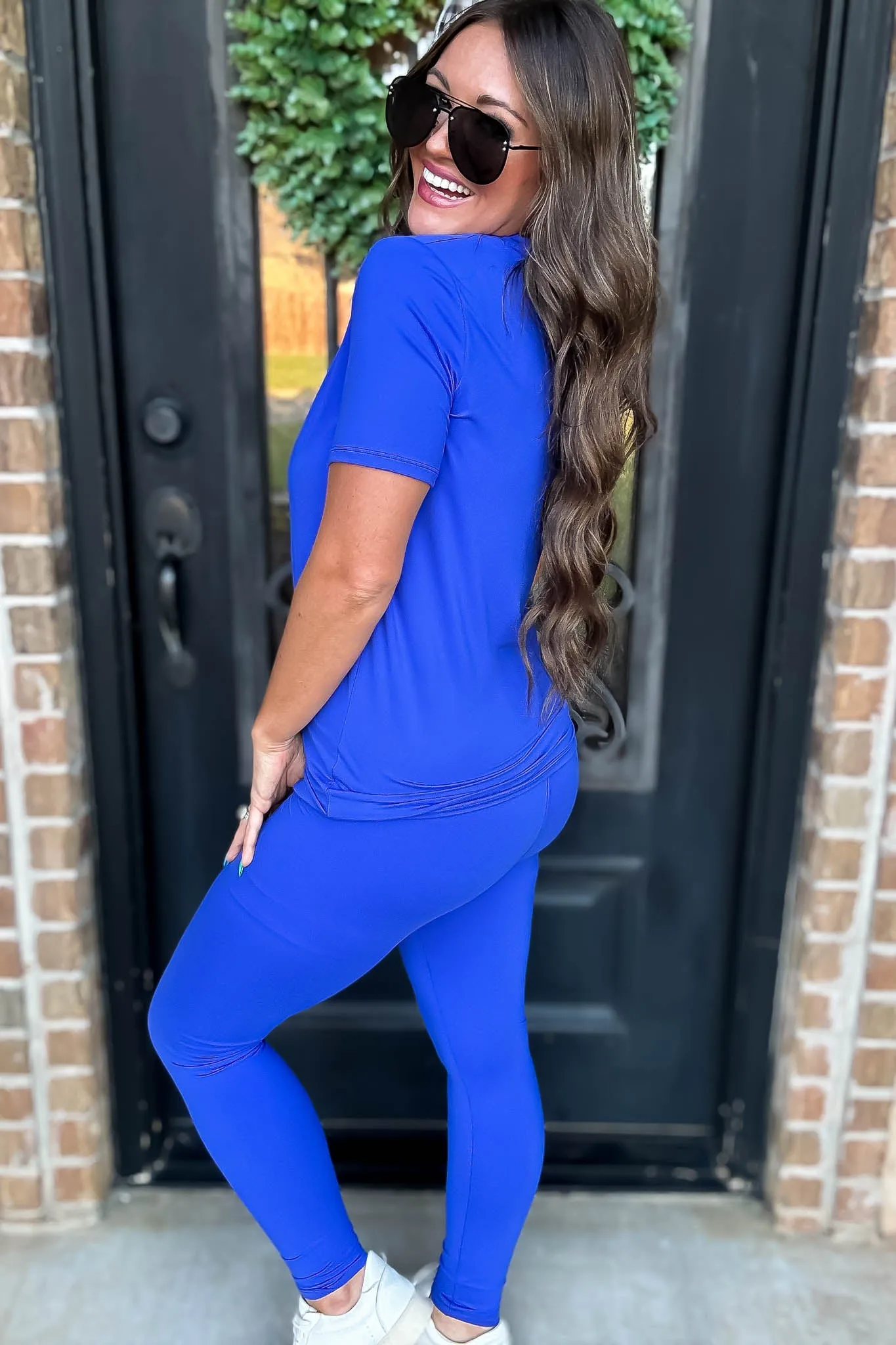 Butter Soft Royal Blue Brushed Casual Leggings Set