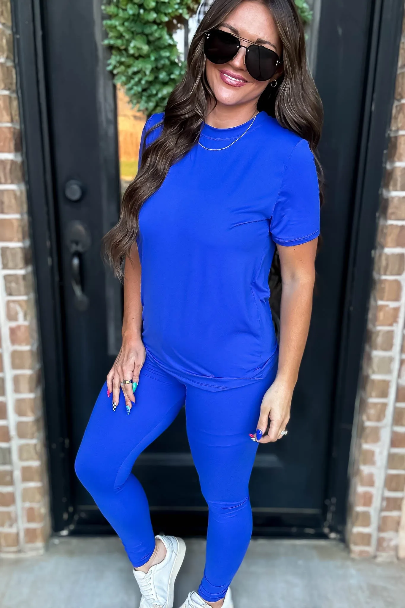 Butter Soft Royal Blue Brushed Casual Leggings Set