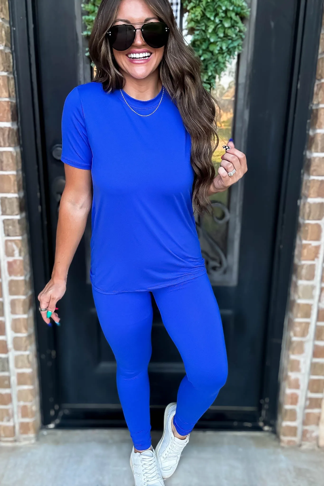 Butter Soft Royal Blue Brushed Casual Leggings Set