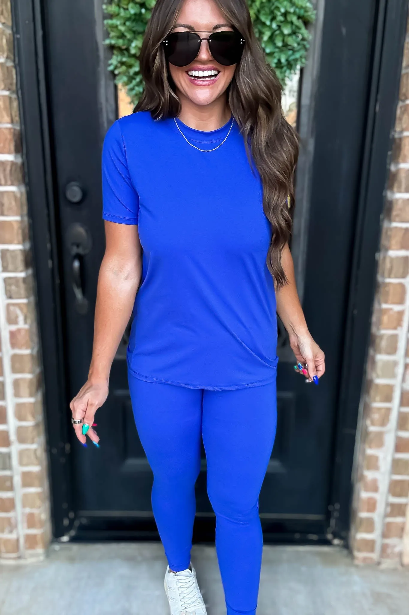 Butter Soft Royal Blue Brushed Casual Leggings Set