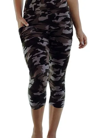 Camo Pocket CAPRI Yoga Leggings (Super Soft) S-XL