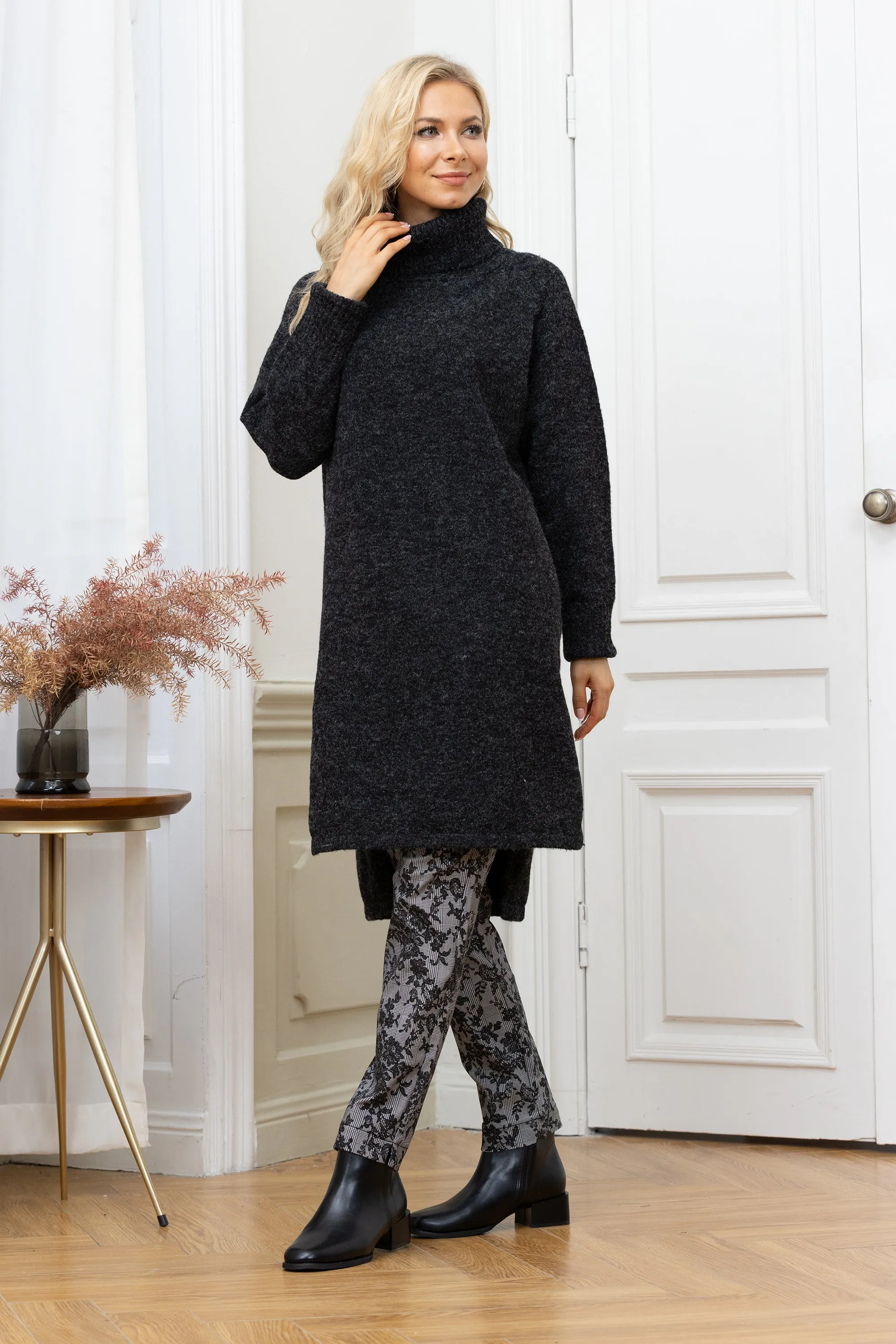 Cashmere Feel Cowl Neck Dress