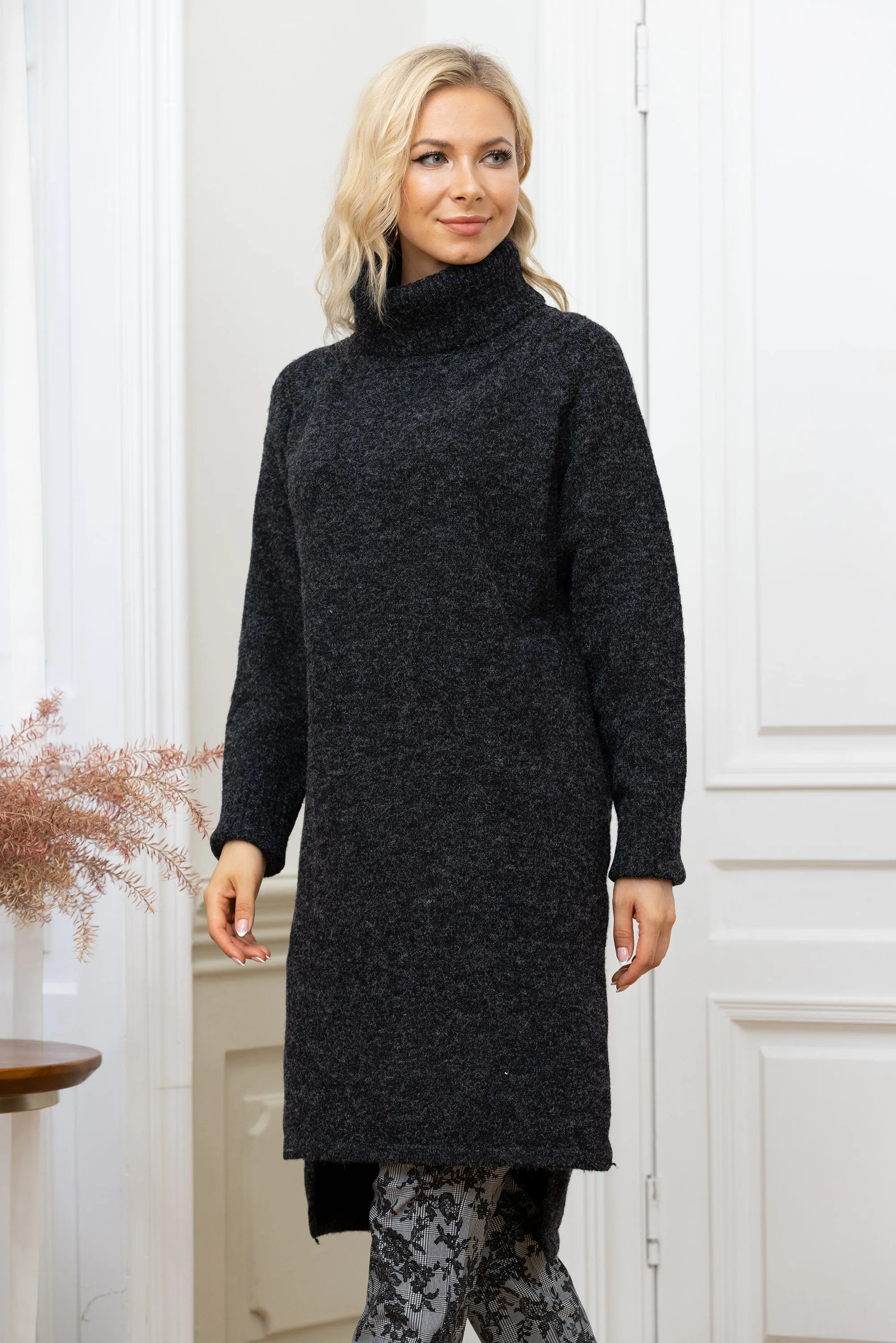 Cashmere Feel Cowl Neck Dress