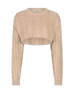 Cashmere Trecce Cropped Sweater