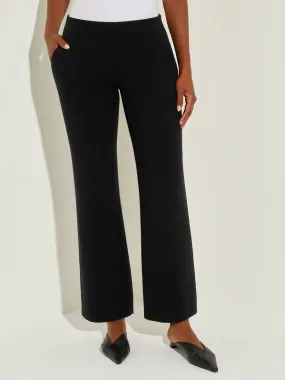 Cashmere Wide Leg Pant, Black