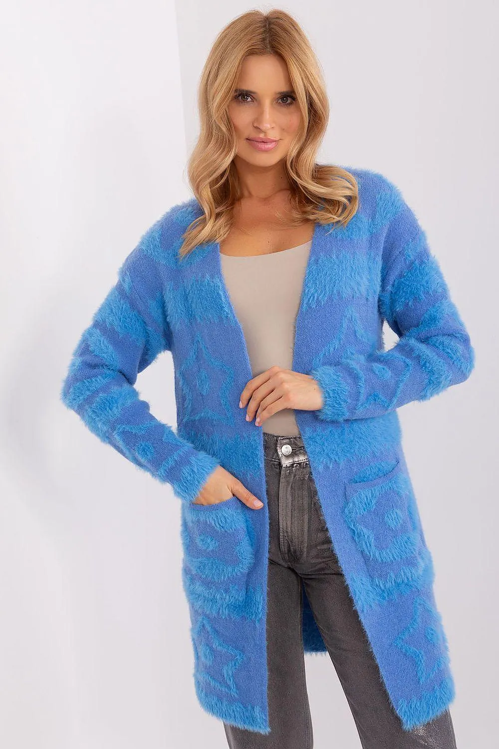 Chic Textured Open-Front Comfort Cardigan