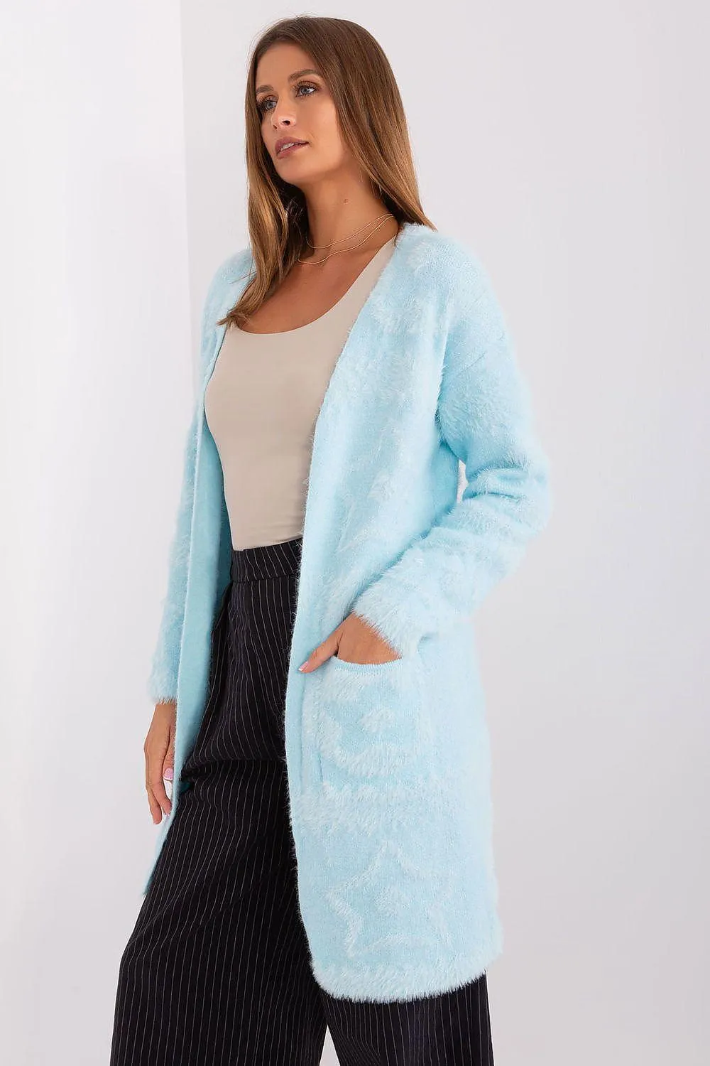 Chic Textured Open-Front Comfort Cardigan