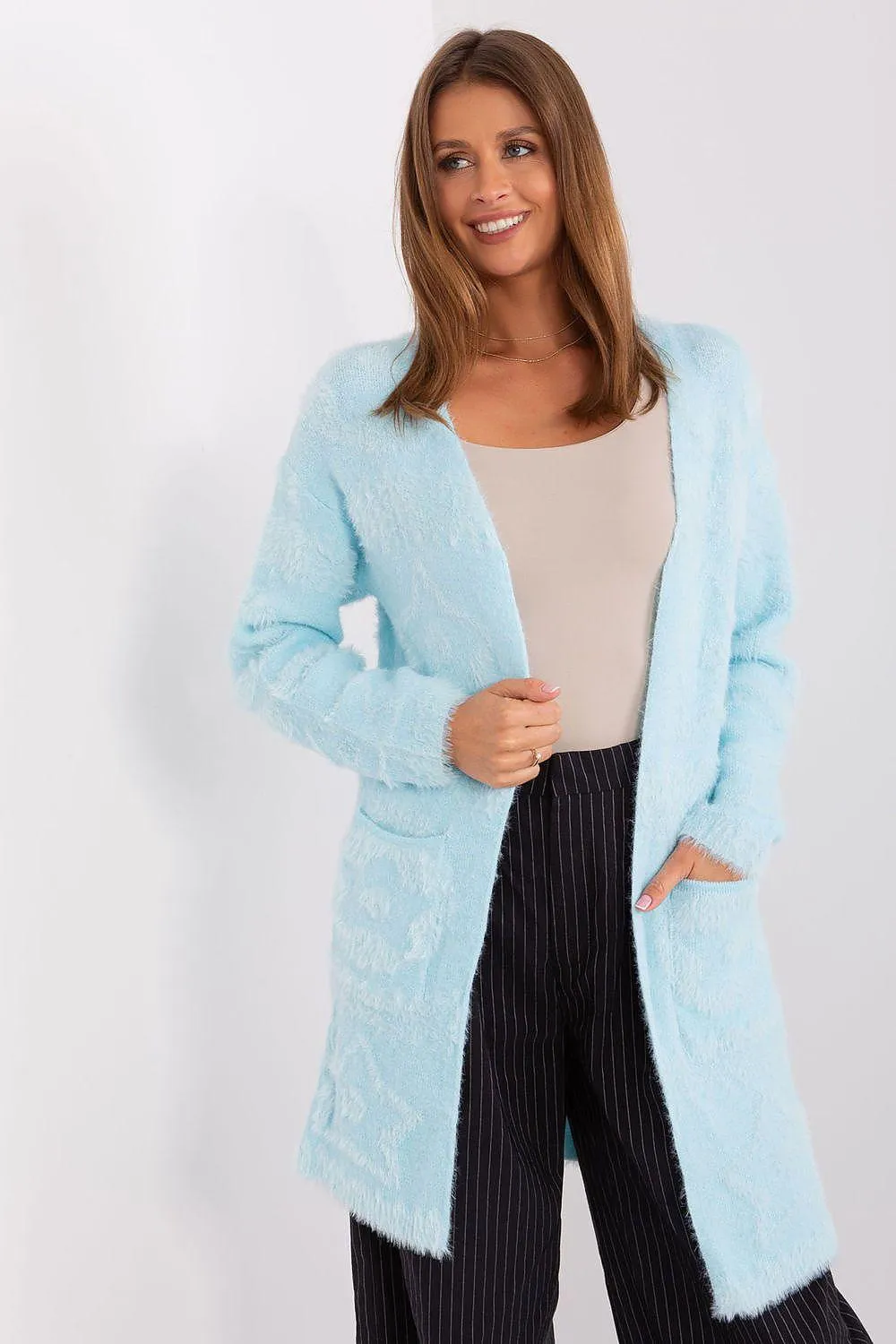 Chic Textured Open-Front Comfort Cardigan