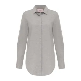 Cotton and Cashmere Button Down - Grey