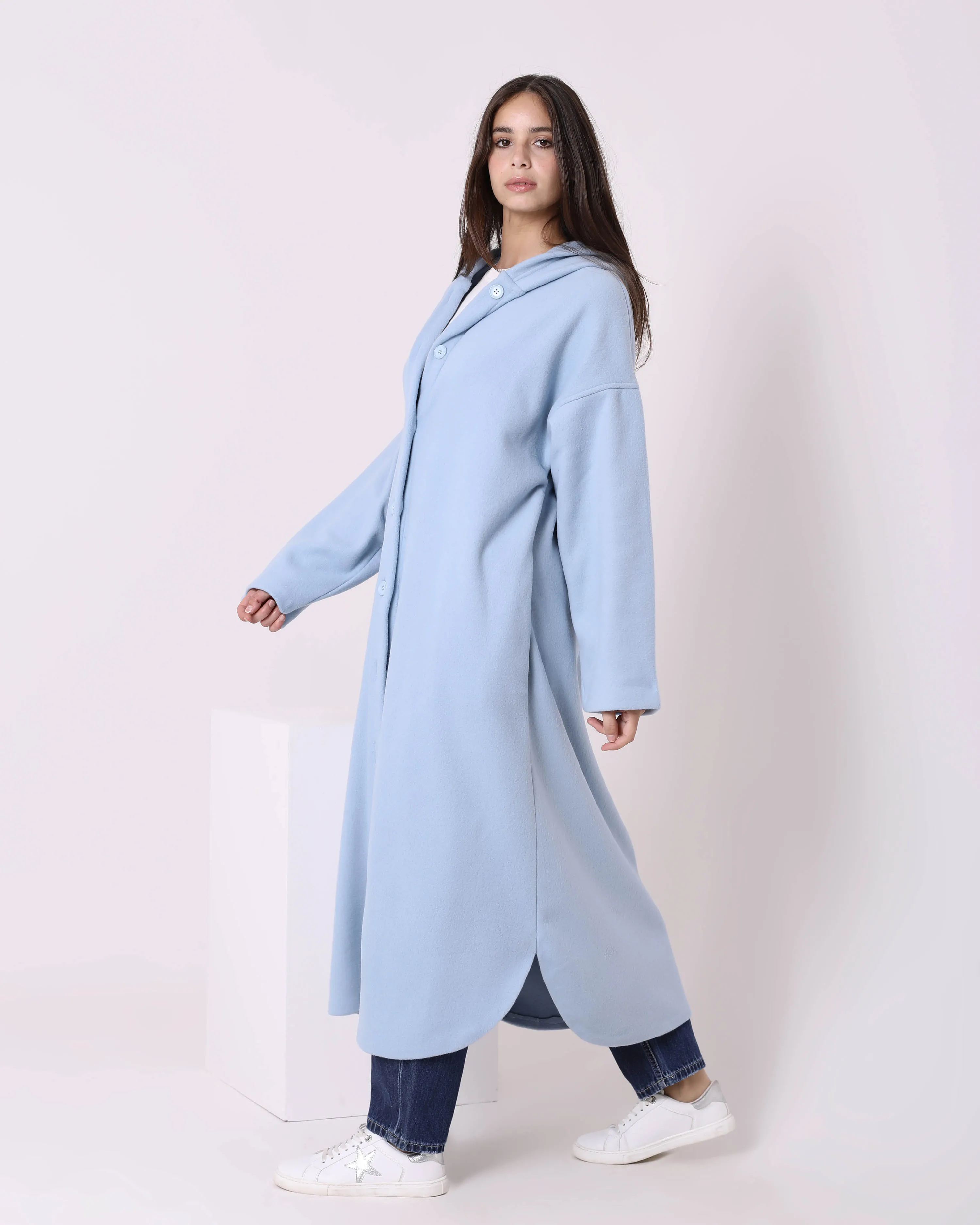 Felt Long Coat (W716) - Just4Women