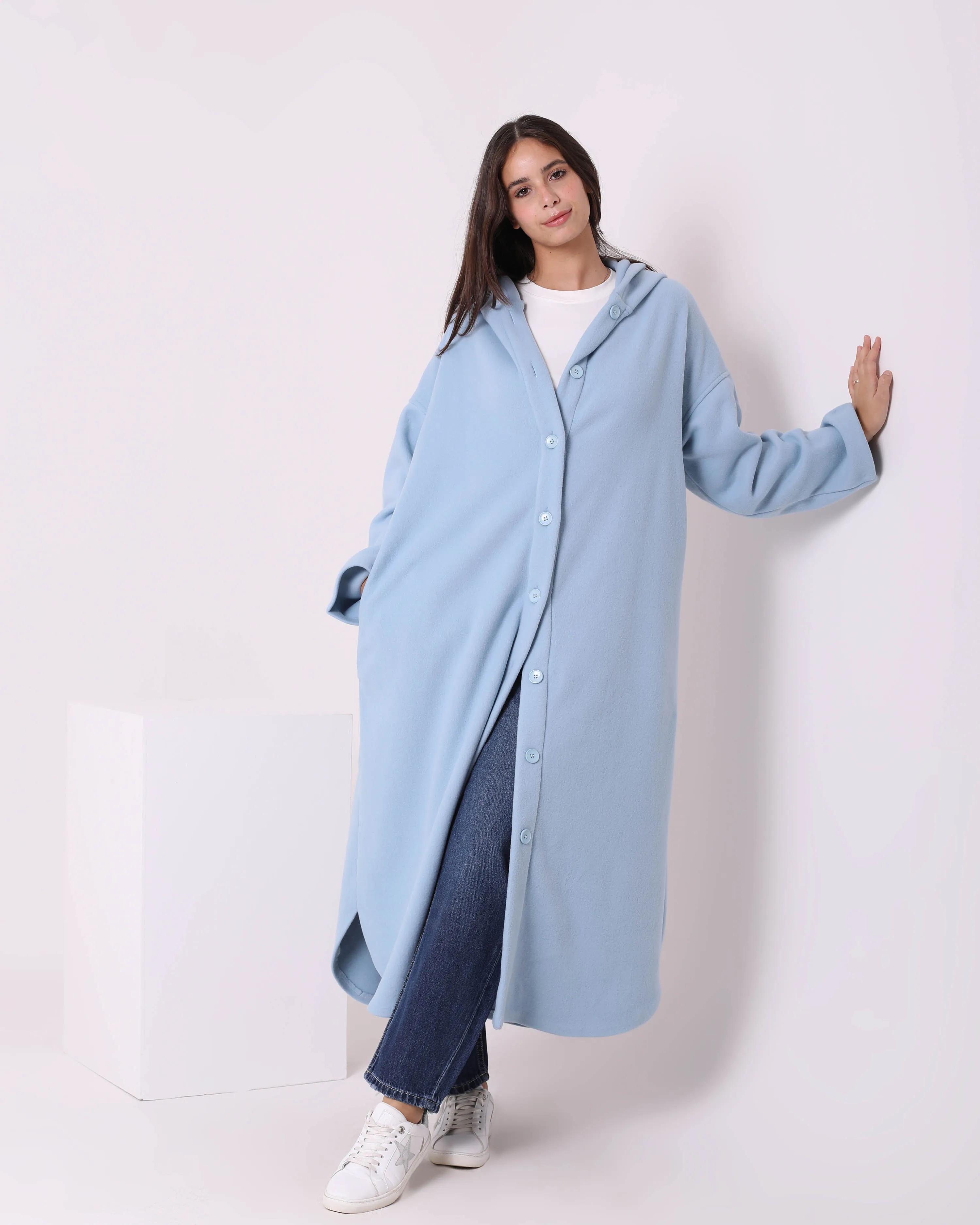 Felt Long Coat (W716) - Just4Women