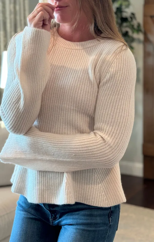 Fitted Cashmere Flare Sleeve Sweater