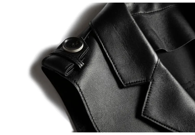 Genuine Leather Sleeveless Jacket