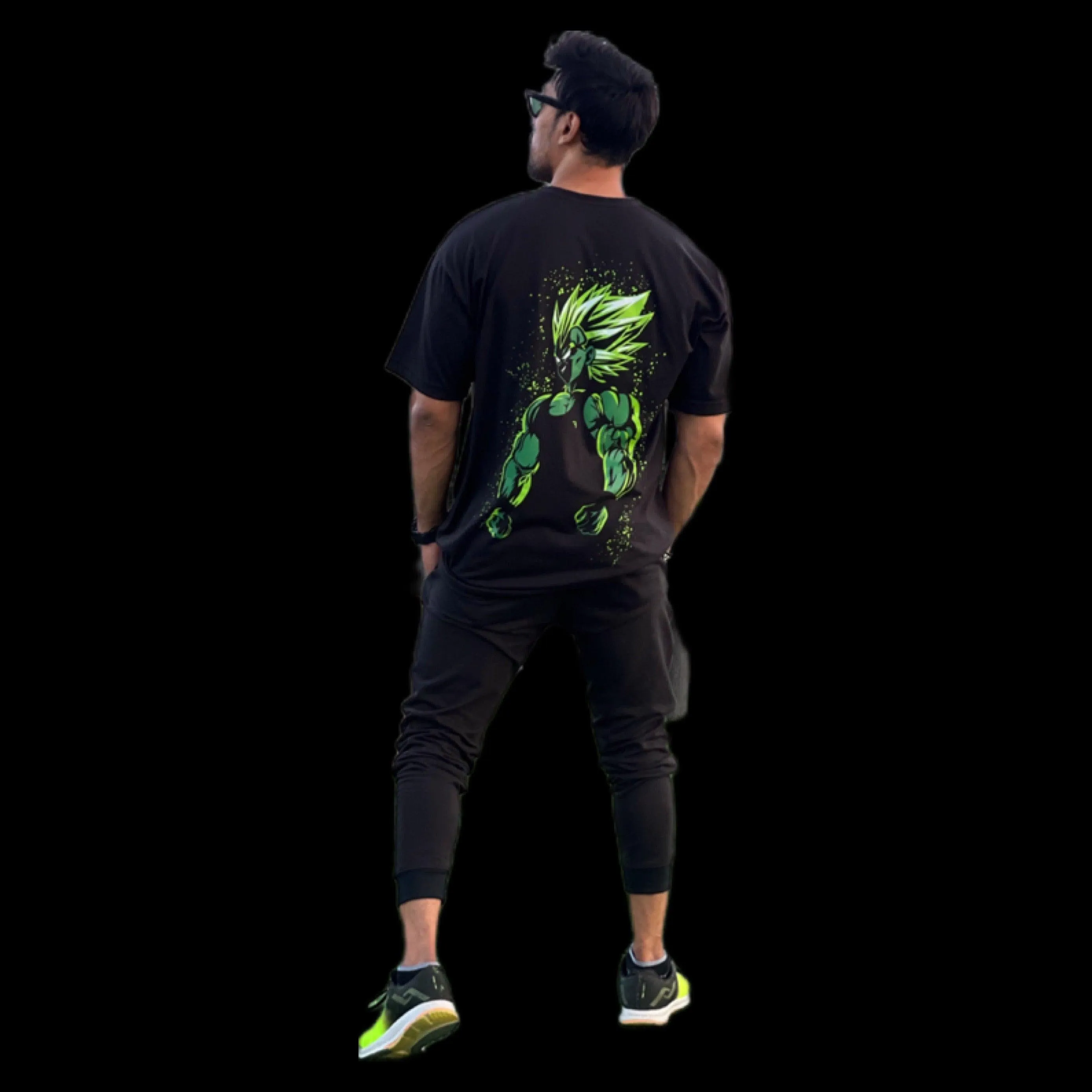 Goku Green Tee Oversized