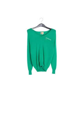 Green cashmere sweater