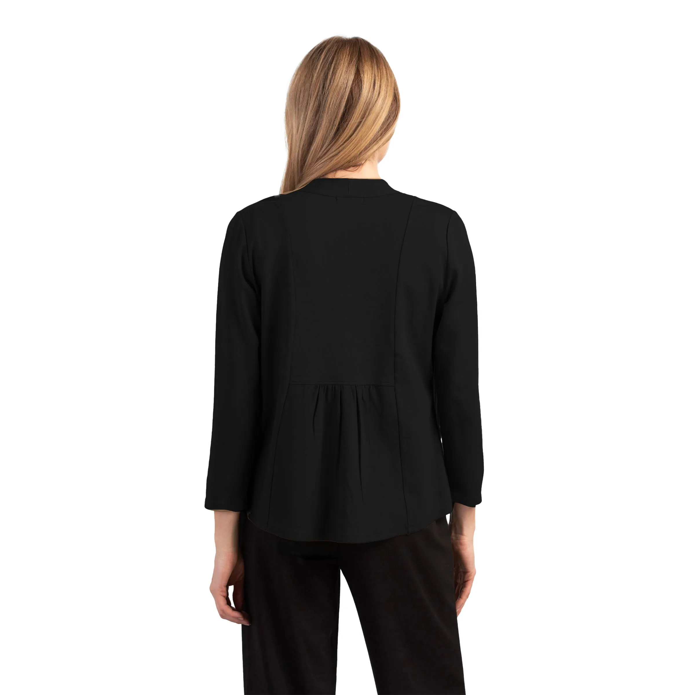 Habitat's  "Travel Core" Short Open Front Cardigan in Black - 55930-BK