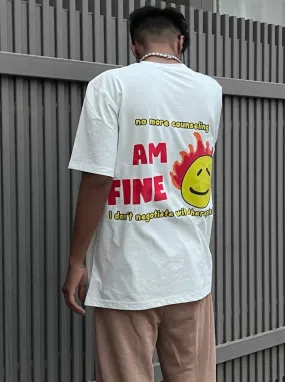 I Am Fine: Burger Bae Oversized  Tee For Men and Women