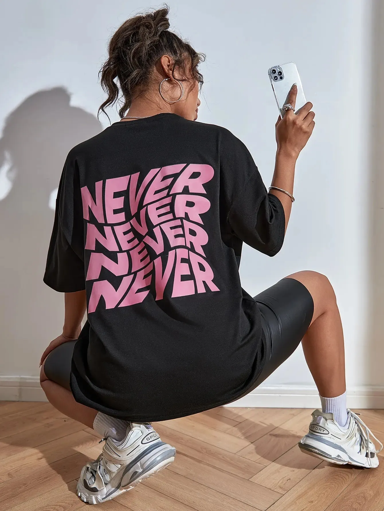 I Said Never Never Never Cotton cute and funny oversized tee