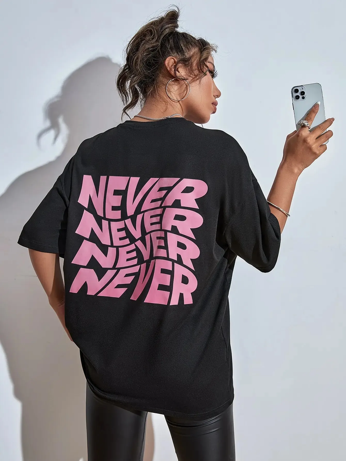 I Said Never Never Never Cotton cute and funny oversized tee