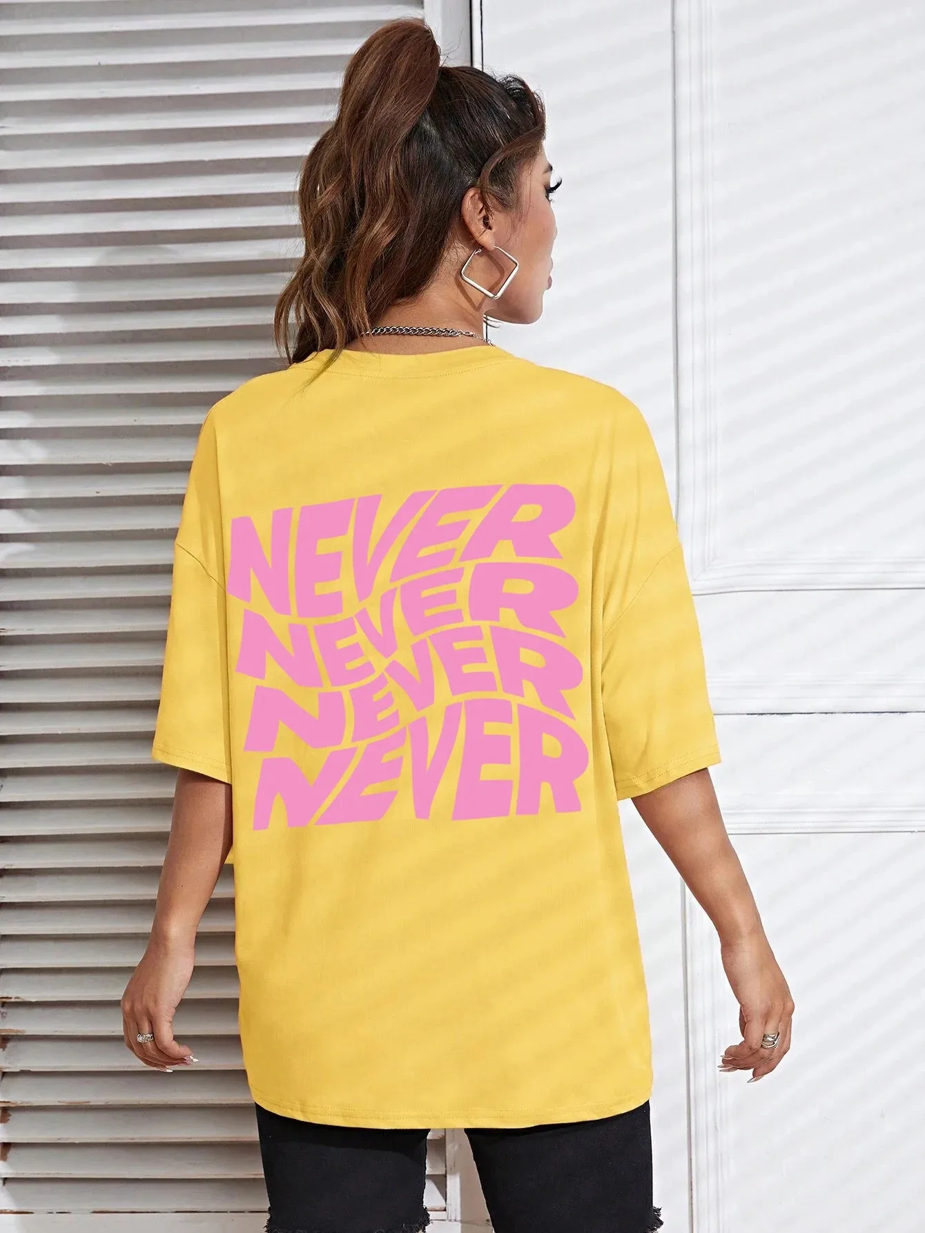 I Said Never Never Never Cotton cute and funny oversized tee