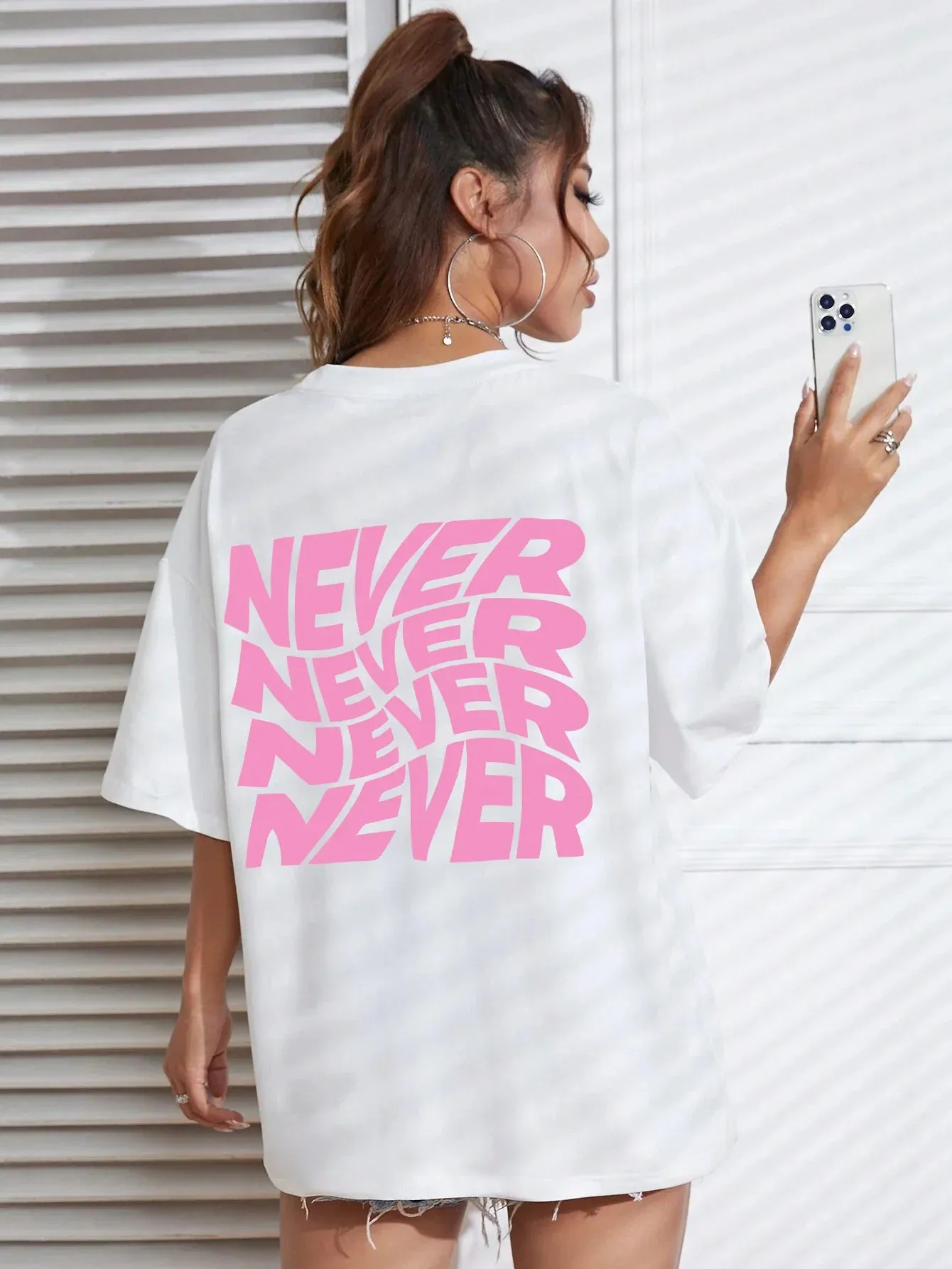 I Said Never Never Never Cotton cute and funny oversized tee