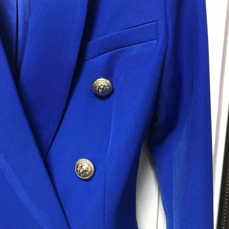 ICONIC ELECTRIC BLUE WITH GOLD BUTTON BLAZER