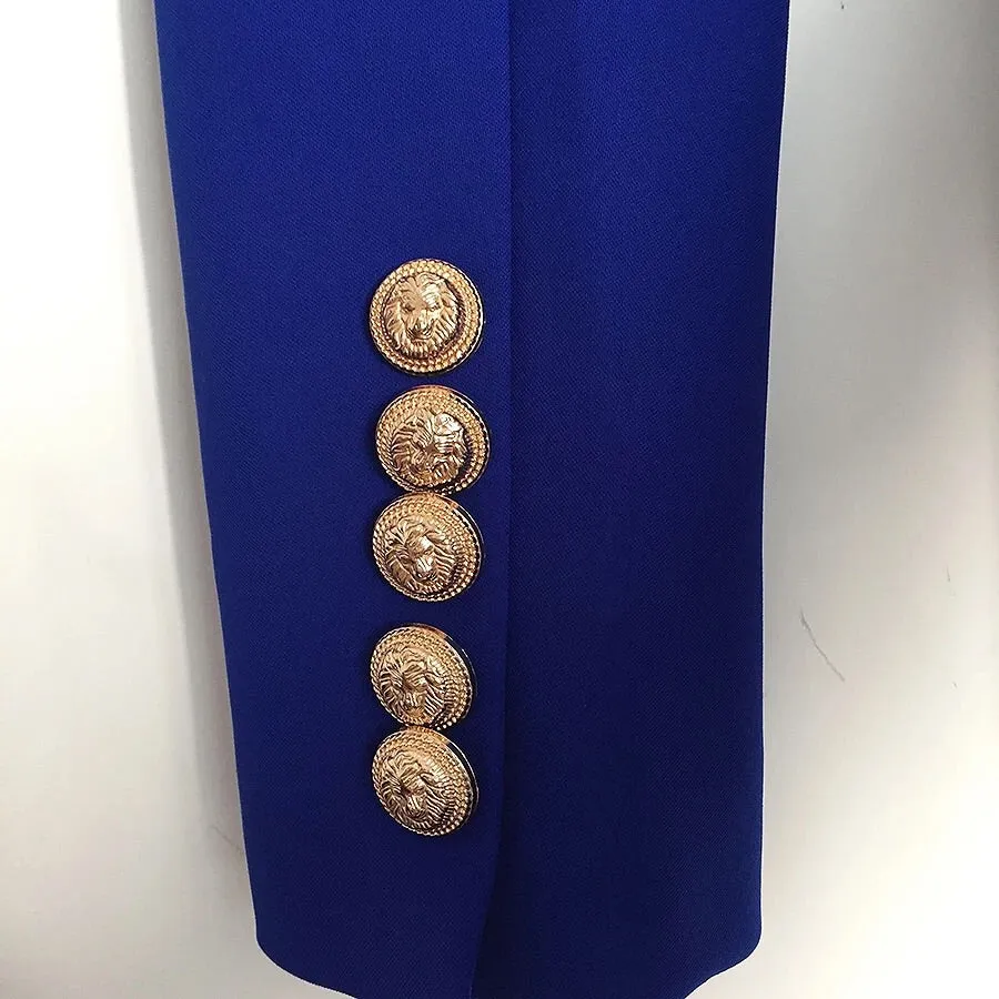 ICONIC ELECTRIC BLUE WITH GOLD BUTTON BLAZER