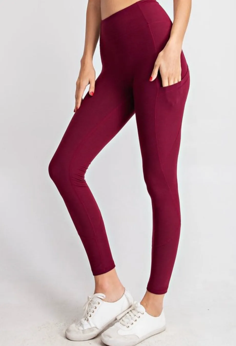 L ONLY Rae Mode Leggings w/pockets in Burgundy