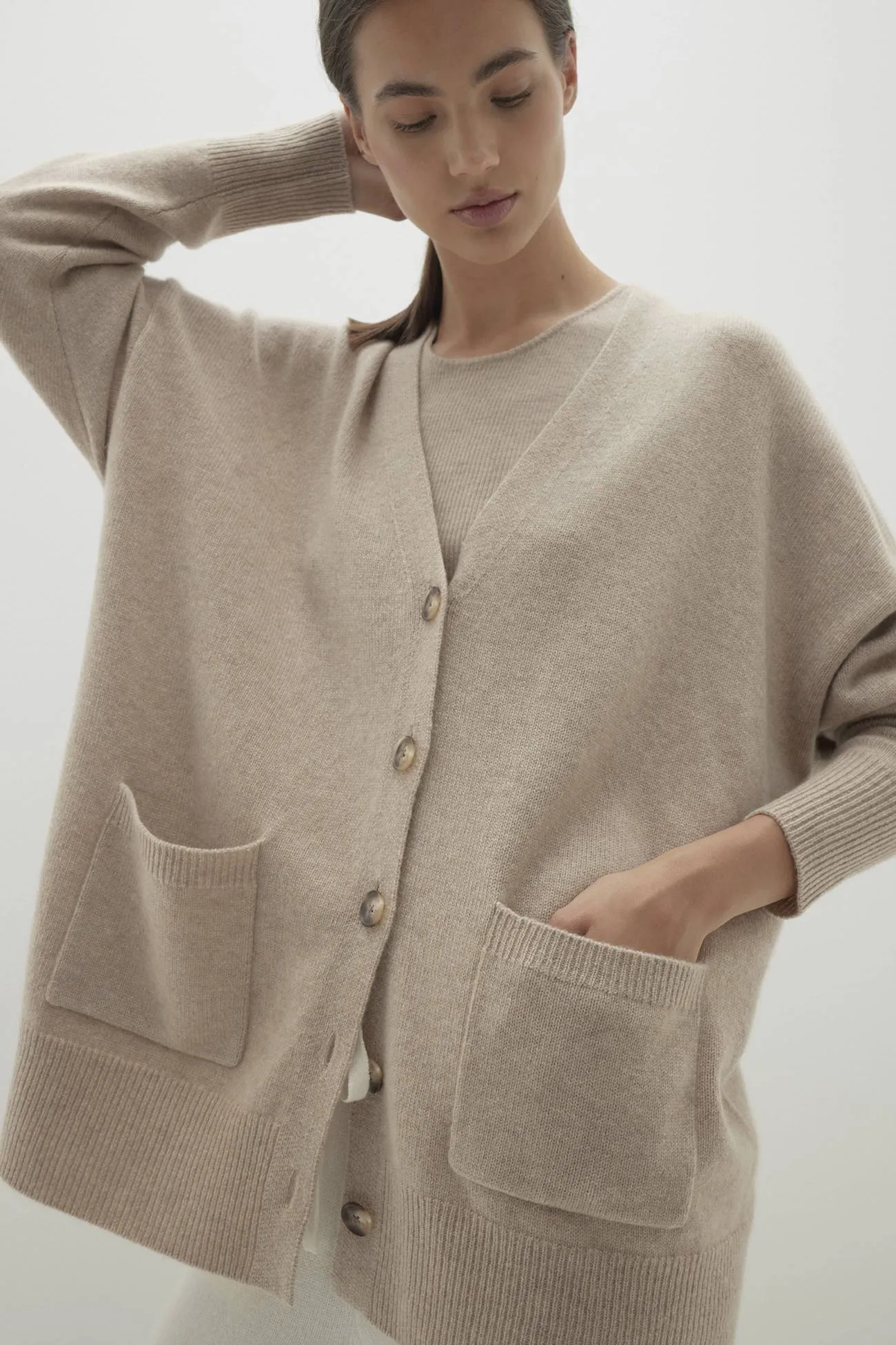 LILY BUTTON-UP CASHMERE CARDIGAN