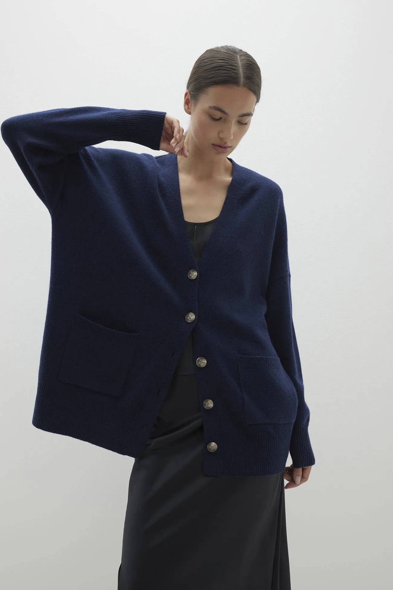 LILY BUTTON-UP CASHMERE CARDIGAN