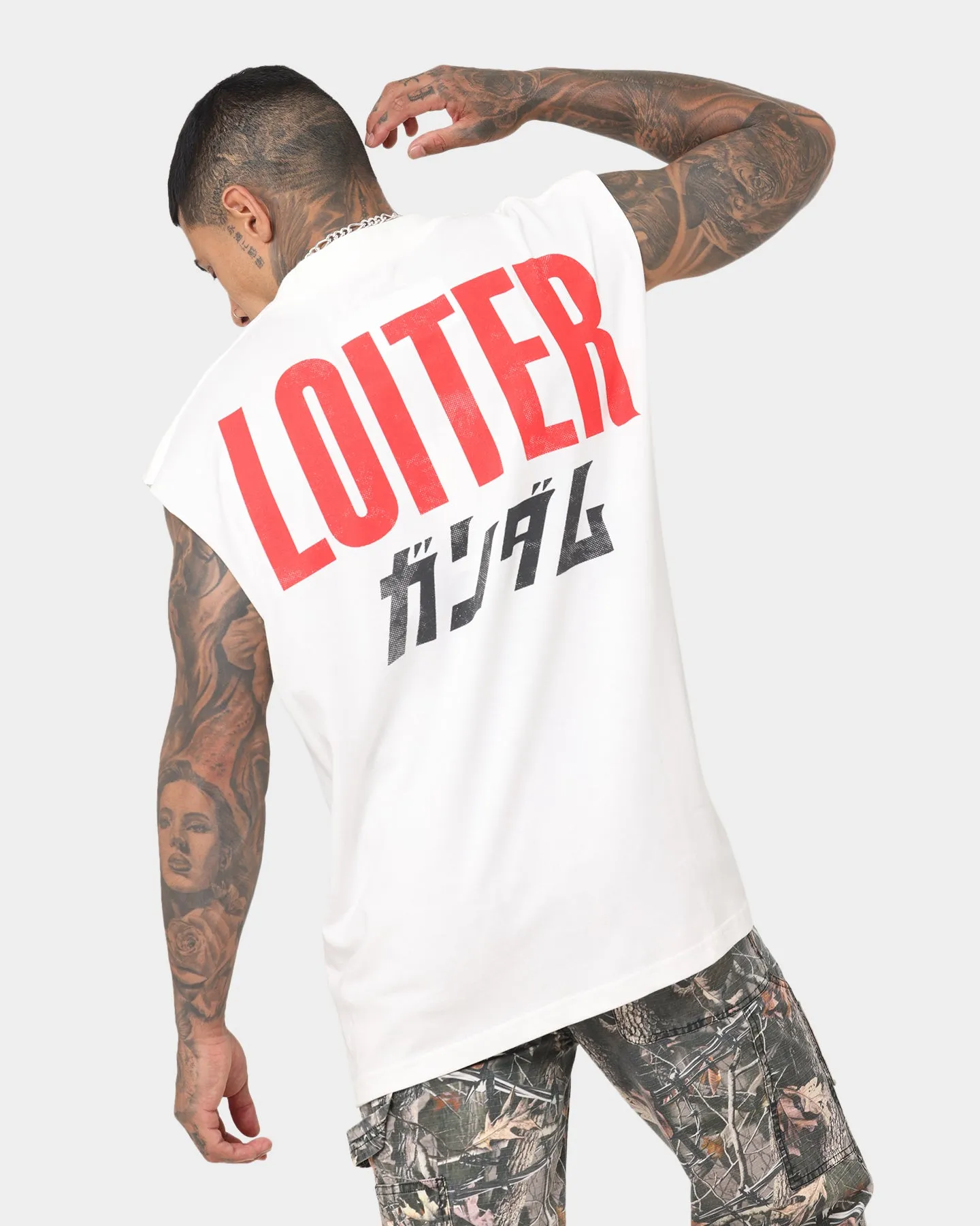 Loiter X Gundam Char's Zaku Muscle T-Shirt Off White