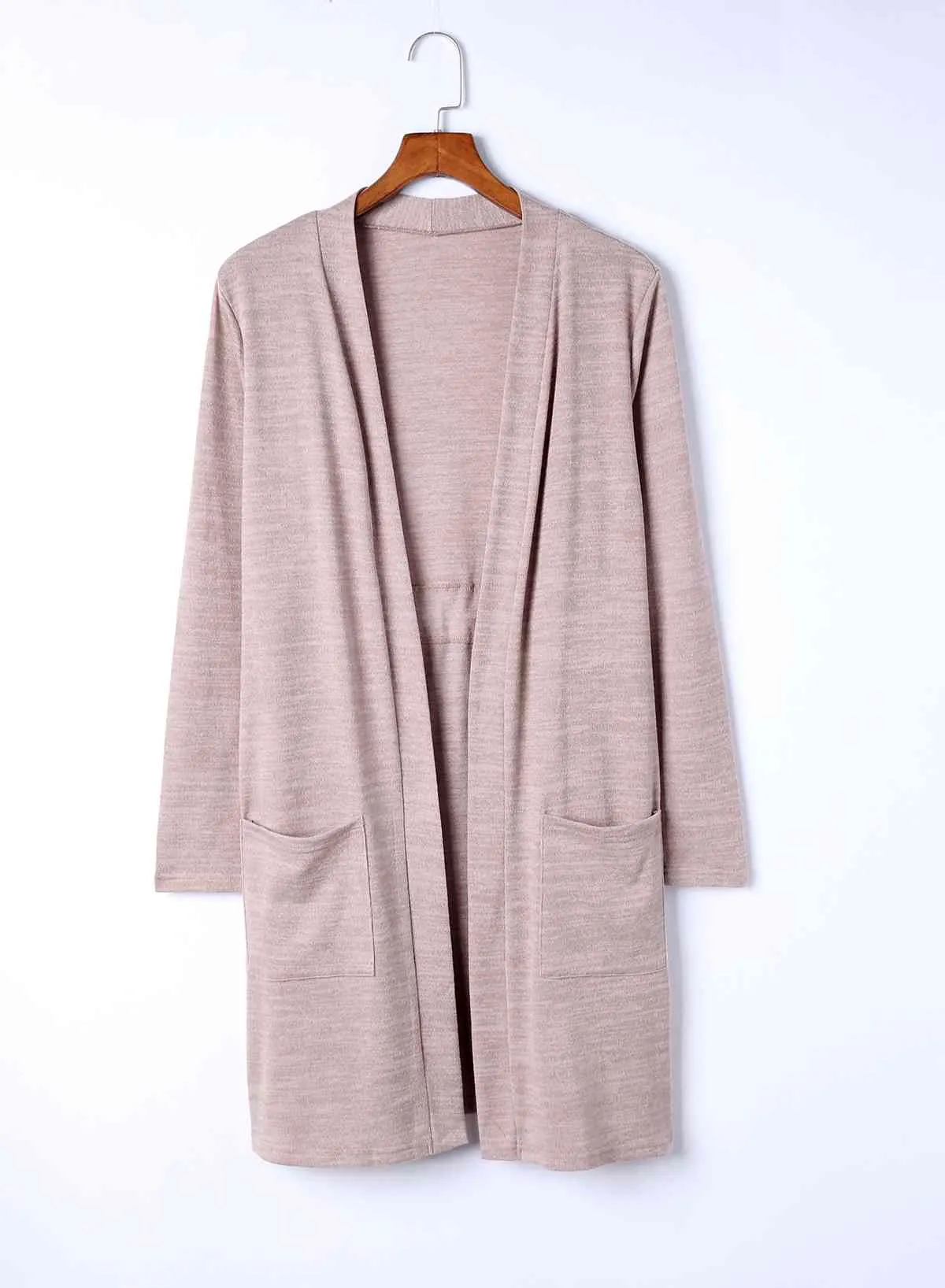 Long Sleeve Open Front Cardigan with Pocket