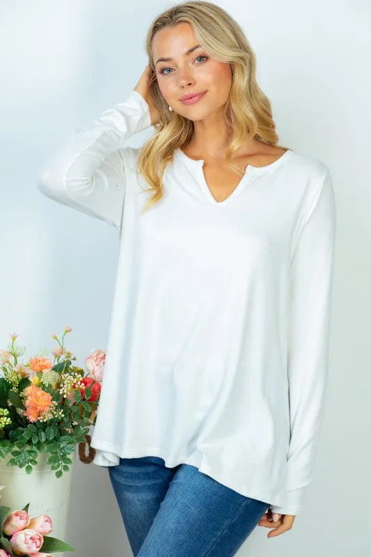 Long Sleeve Solid Knit Top