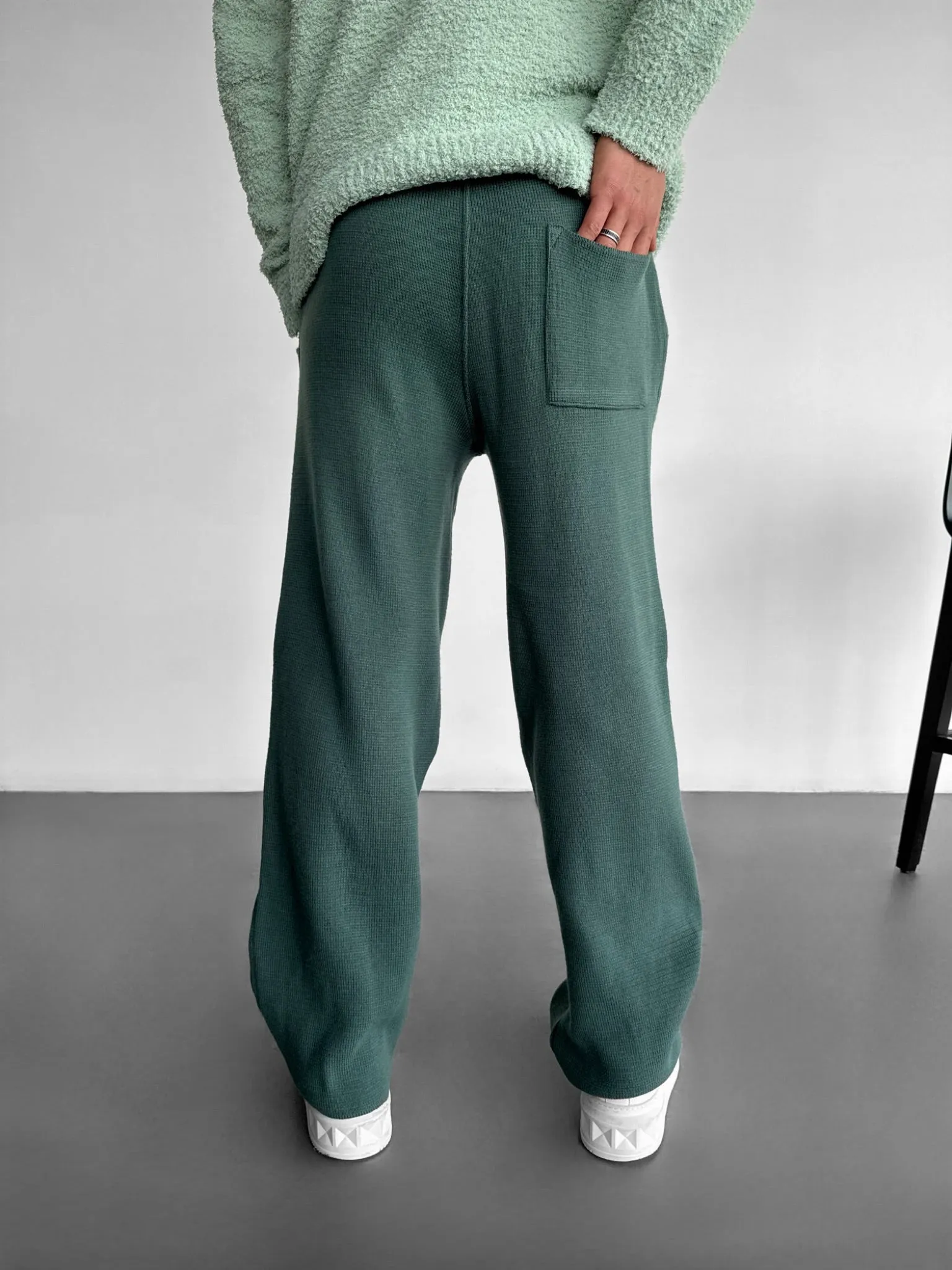 Loose Fit Seam Trousers - Petrol