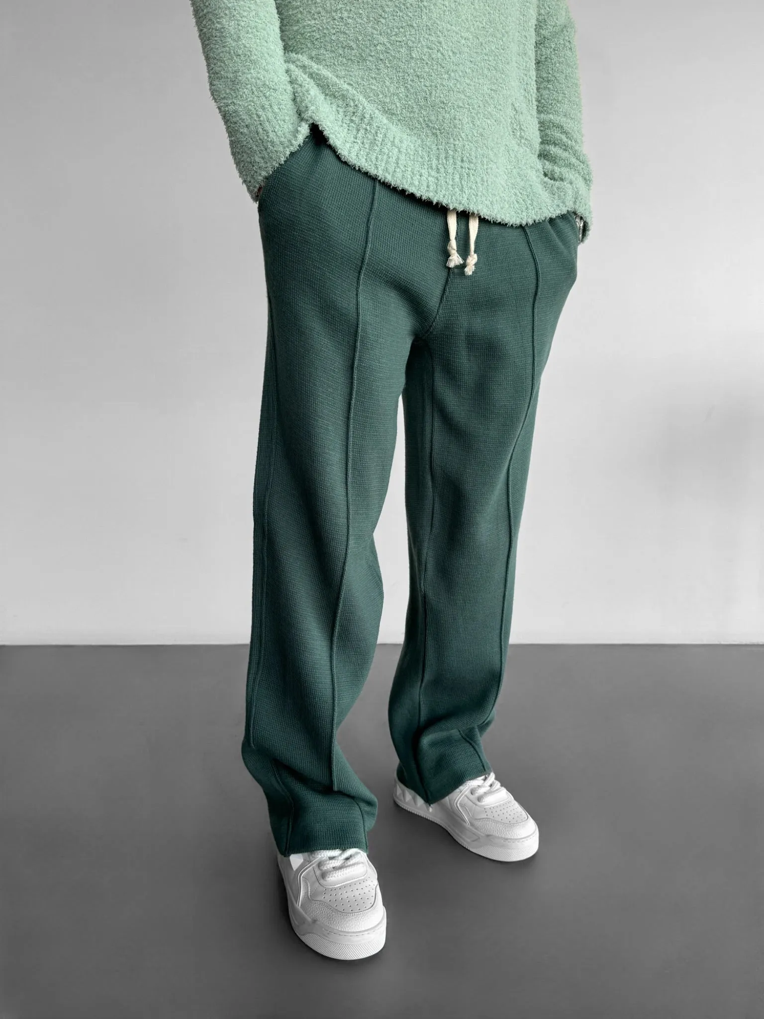 Loose Fit Seam Trousers - Petrol