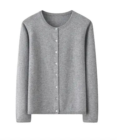 Marle Grey Pure Cashmere Cardigan