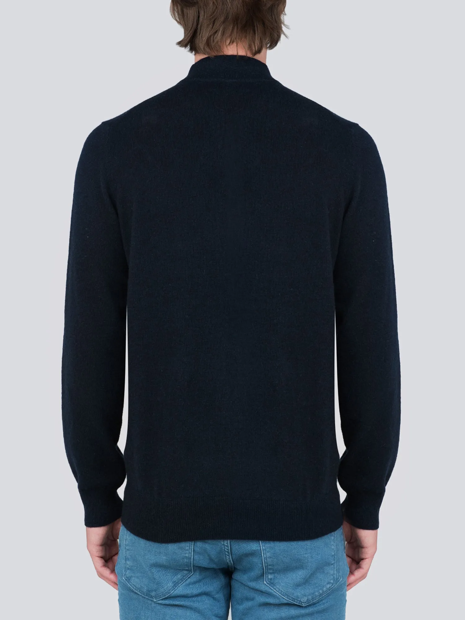 Men Mockneck Sweater_Dark Navy