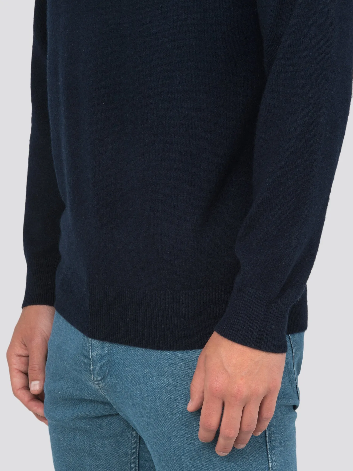 Men Mockneck Sweater_Dark Navy