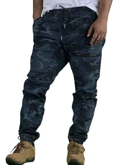 Men’s Stretch Navy Camo Joggers Pants